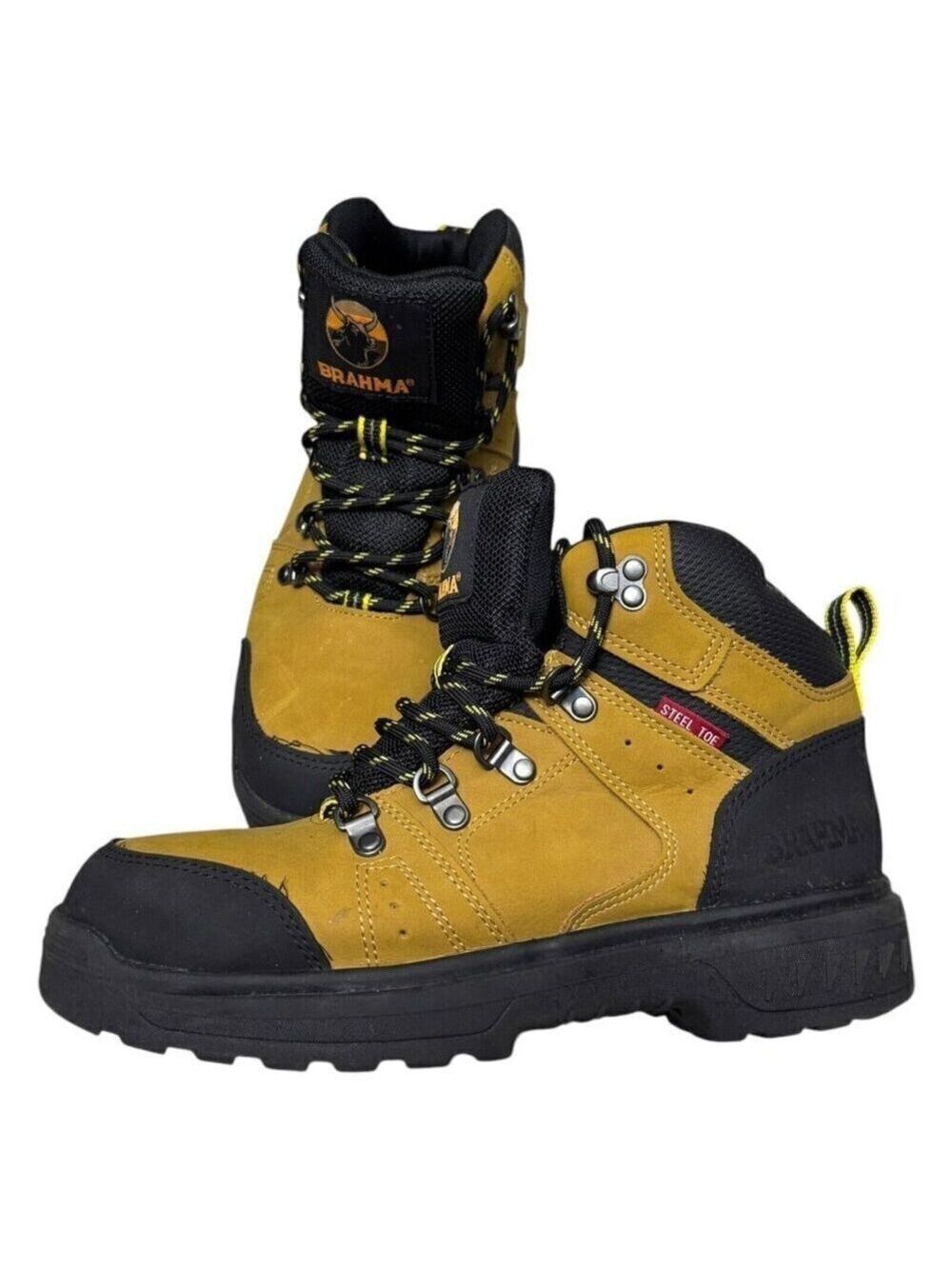 STEEL-TOE BRAHMA BOOTS Work Wear Winter Construction Boots Mens 7 US